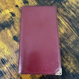 Cartier Vintage Bordeaux Leather Long Bifold Wallet‎